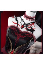 ChuShouMao Love and Deepspace Sylus Abyssal Chaos Final Farewell Red Black Gothic Dress Cosplay Costume
